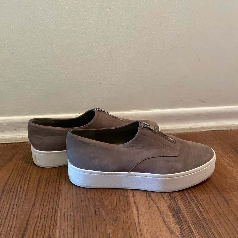 Vince gray platform zip tennis shoes 8.5 sneakers